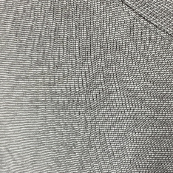 Fruit of the Loom Platinum Light Gray Pinstripe V Neck Short Sleeve Shirt L - Picture 5 of 6